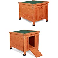 Dibea Conejera de Madera caseta Exterior para Mascotas pequeñas cobertizo 43x43x52 cm